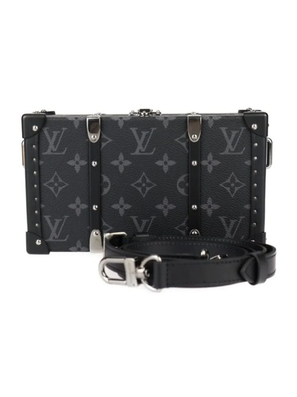 Louis Vuitton Neo Wallet Trunk Shoulder Bag Monogram Eclipse Black Gray